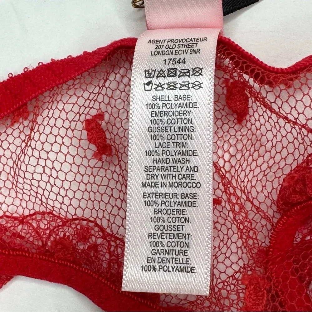 NWT AGENT PROVOCATEUR Madelina Red Lace Sheer Thong in AP Size 4 (US 8) - Picture 11 of 13